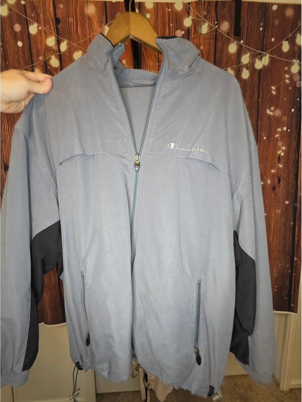 Champion Authentic Athletic Apparel Men's Track Jacket Large Gray Black